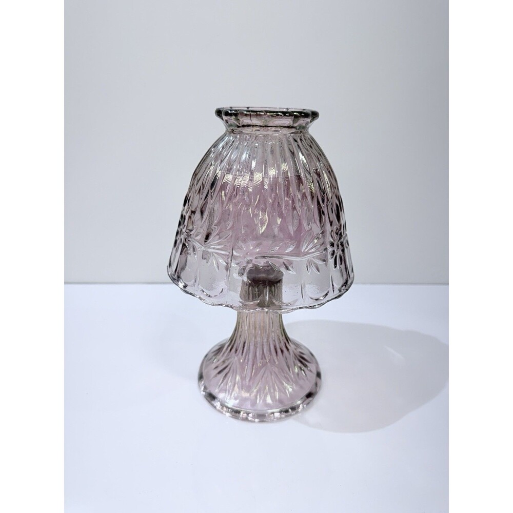 Vintage Princess House 3 Piece Iridescent Pink/Purple  Glass Fairy Lamp